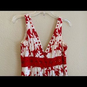 Lush Red and White Beaded Dress